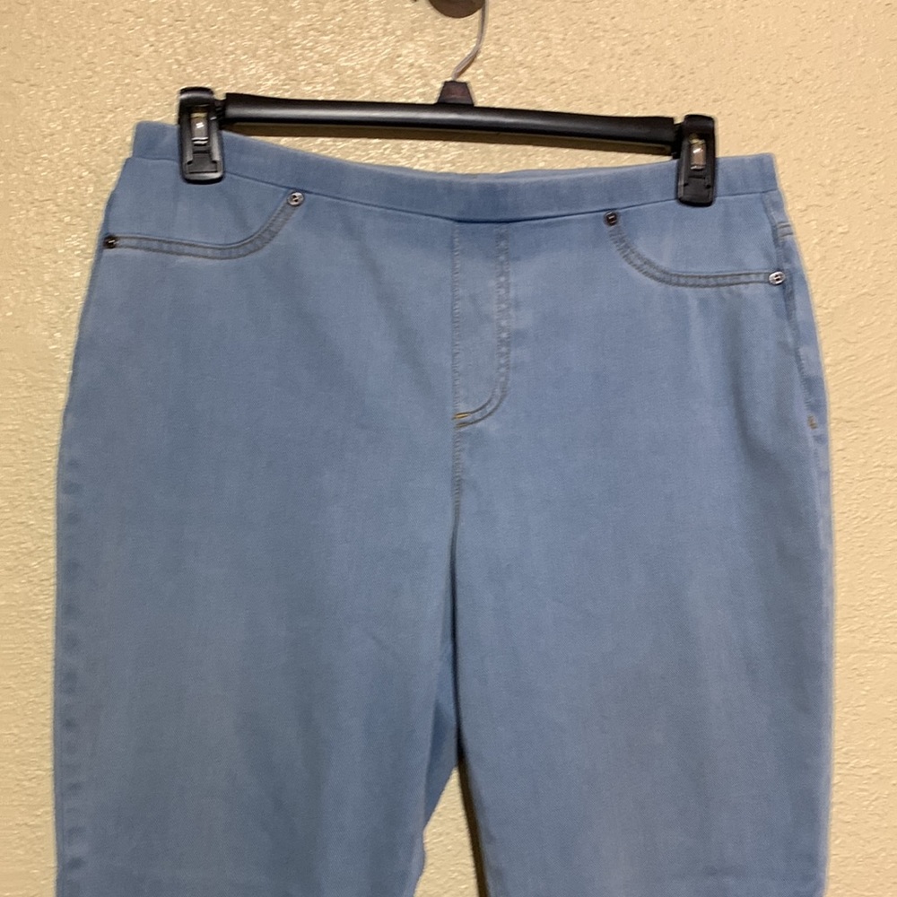 Style & Co Capris Pants Jeggins Blue Size L Stretchy Pull up - Picture 4 of 12
